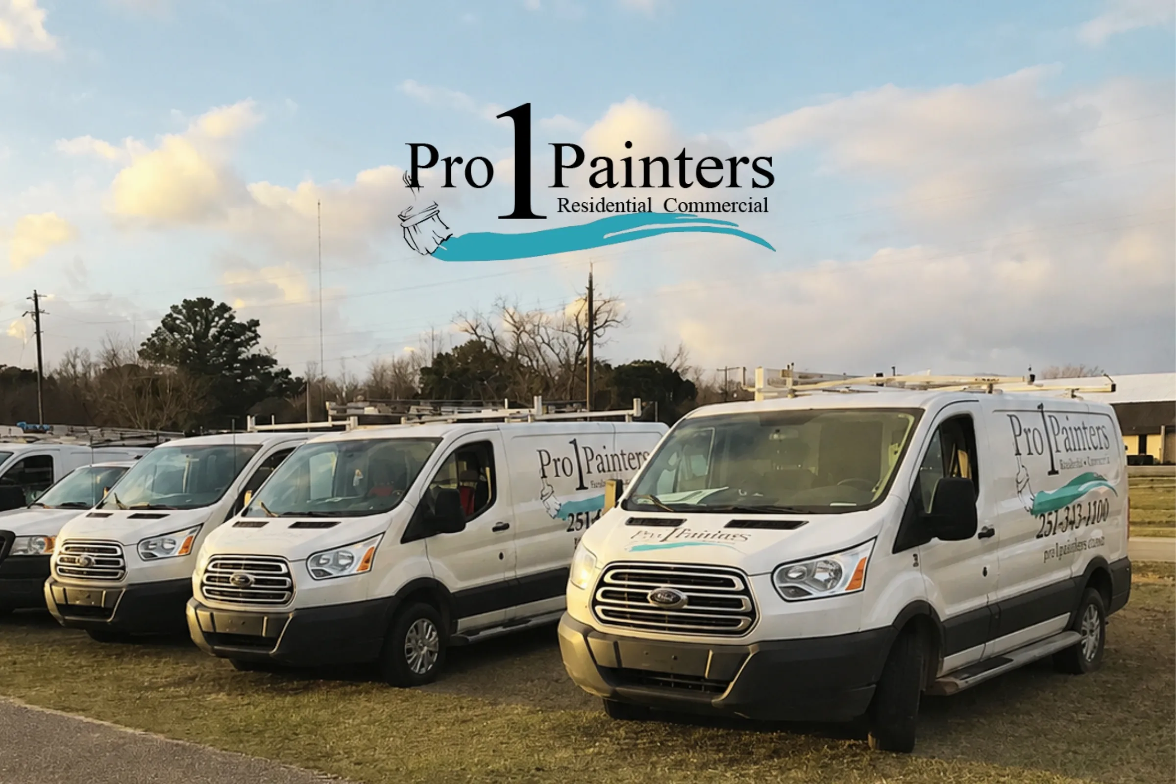 The Pro 1 Painters branded van fleet