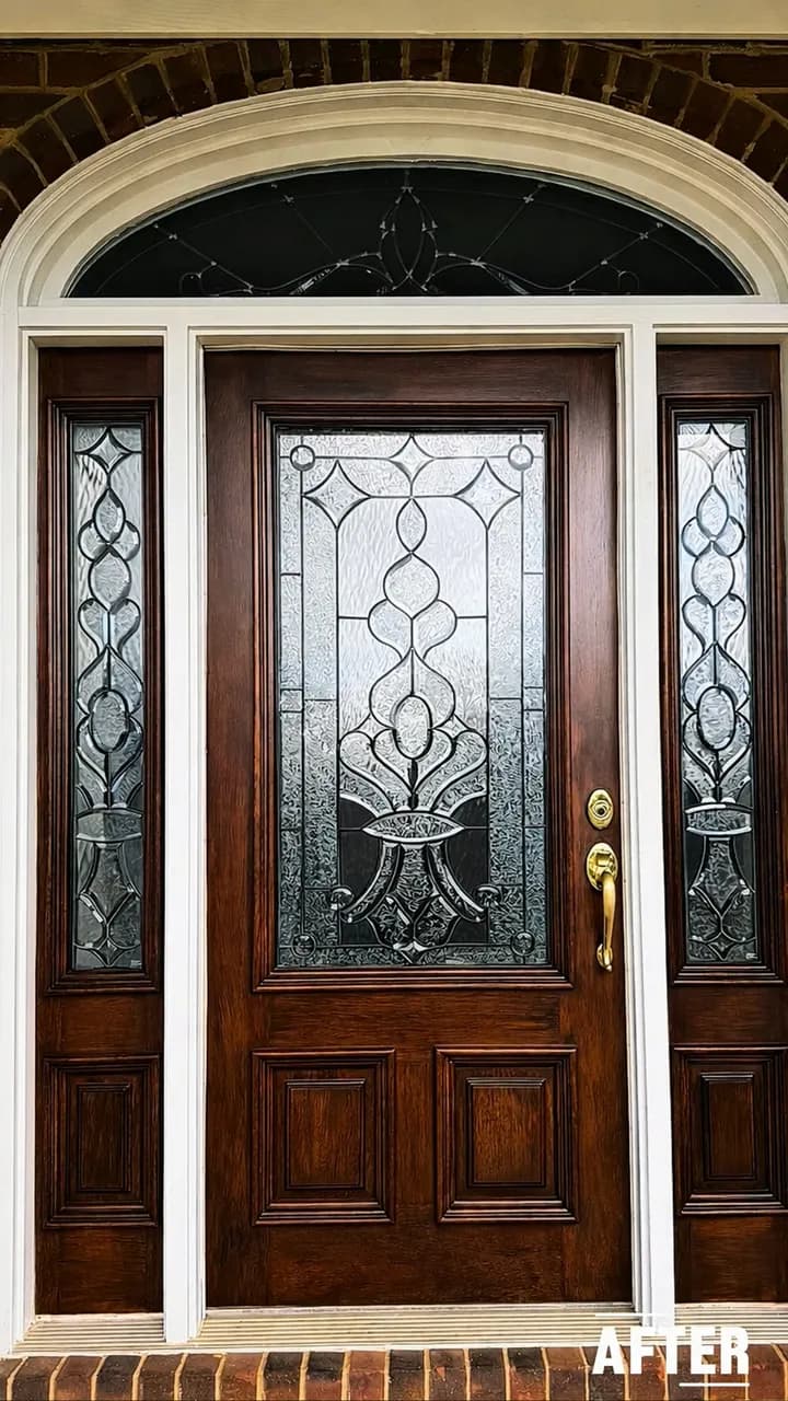Front door refinish by Pro 1 Painters