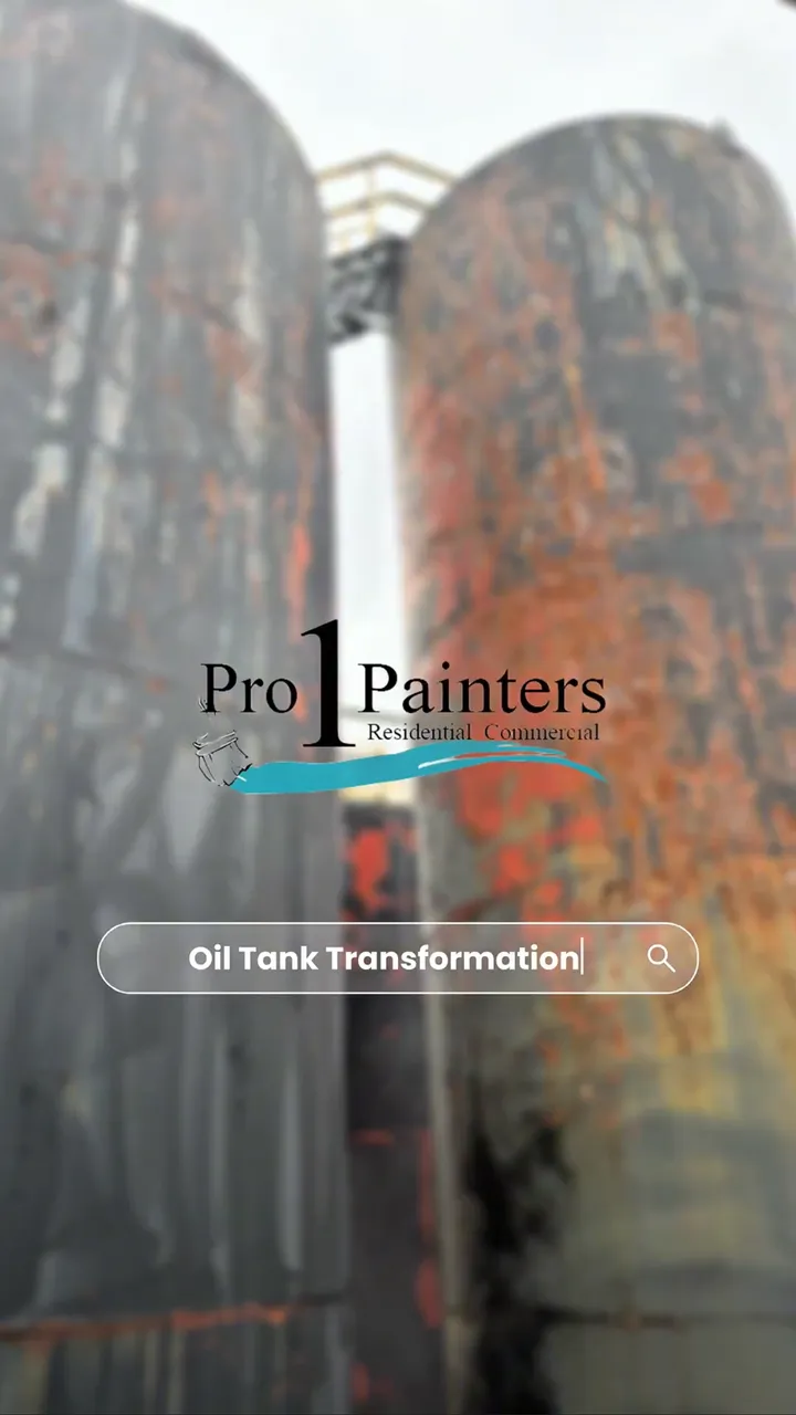 Commercial oil tank painting by Pro 1 Painters