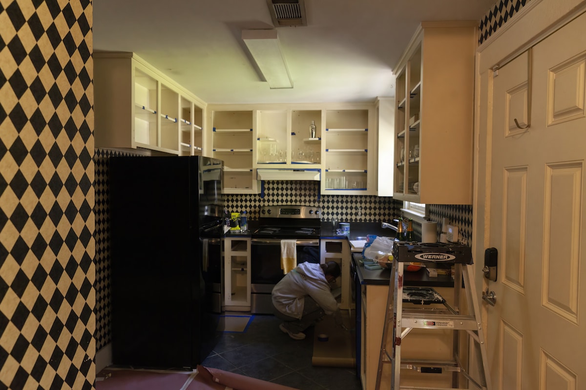 kitchen cabinet before
